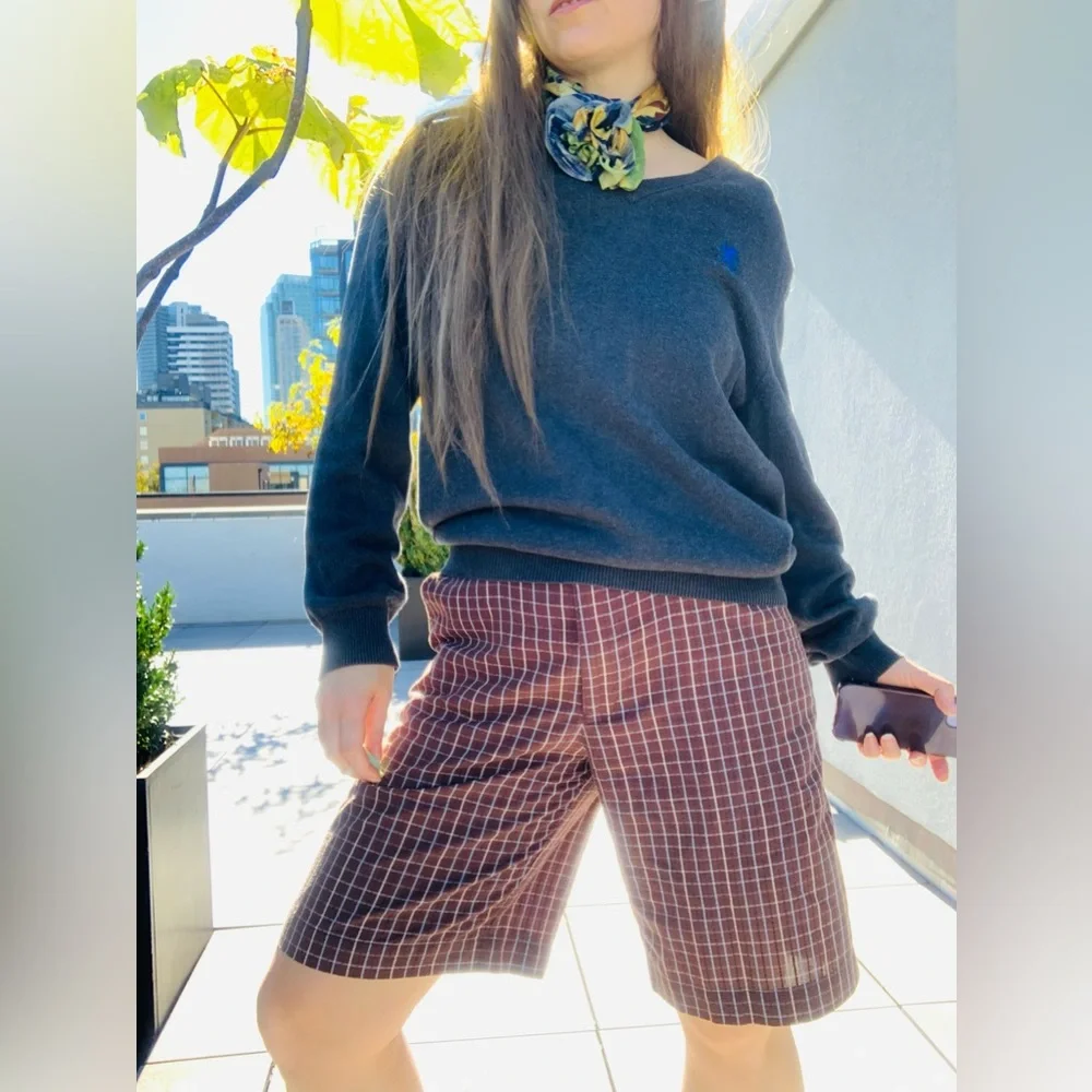 Cotton Sweater V-neck Pullover
